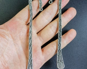 Antique Silver Book Bookmark Blanks  ,123mm Bookmark Findings ,Gift For Her, Metal Bookmark , 5 / 10 pcs ,AF- 1338