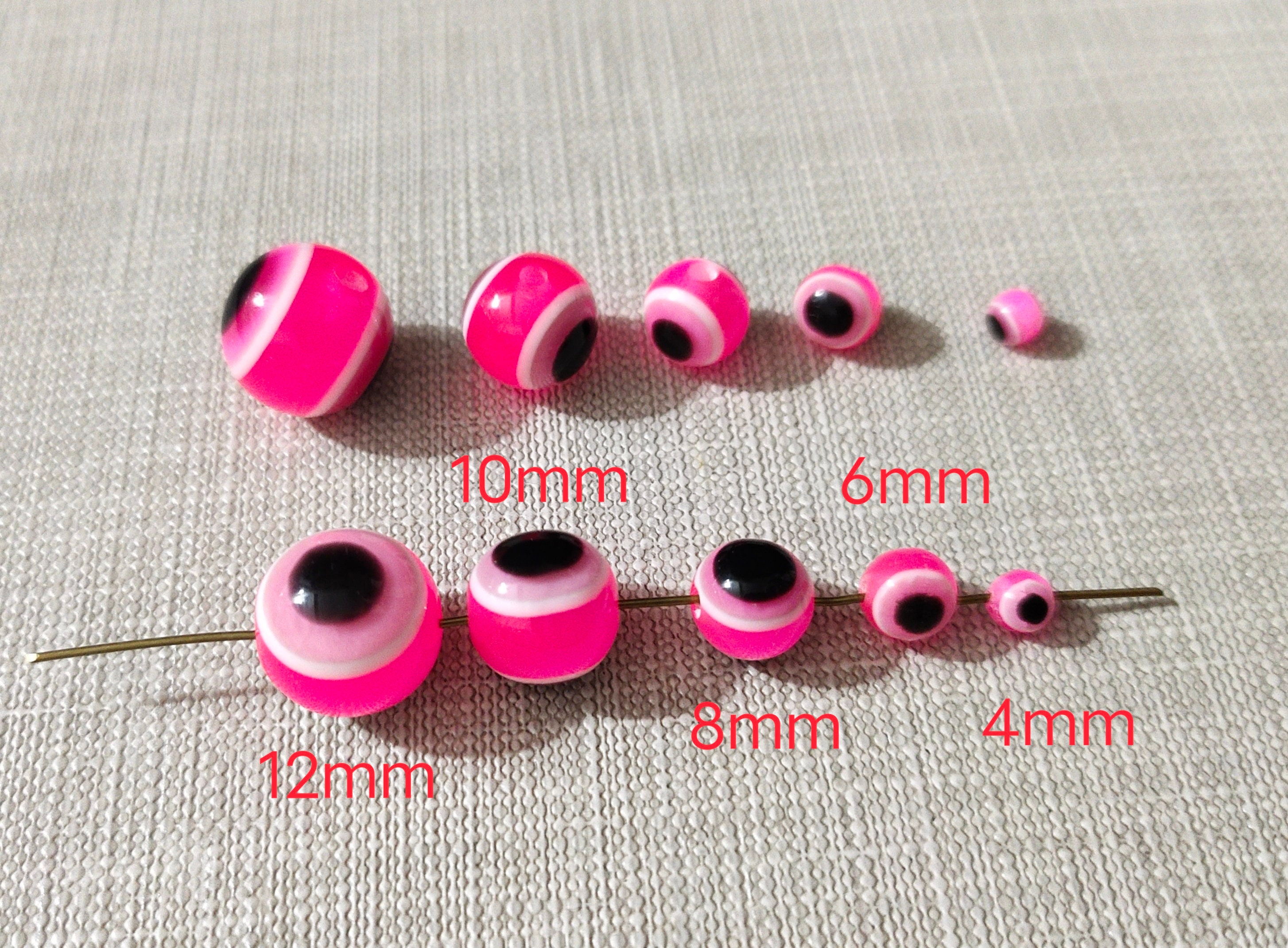 FAMLEAF 100pcs Mixed Evil Eye Beads – 6mm & 8mm Glass Spacer Beads For Jewelry Making - View #8
