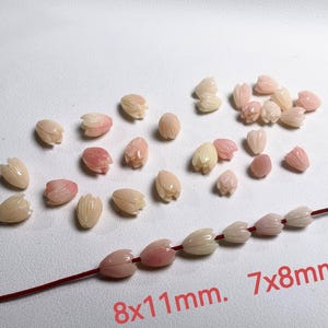 Pale Pink Pikake Beads ,Composite Resin Coral Flower Beads , Pink Carved Jasmine Flower Beads ,10-100pcs , Hole 1mm ,BA- 1714