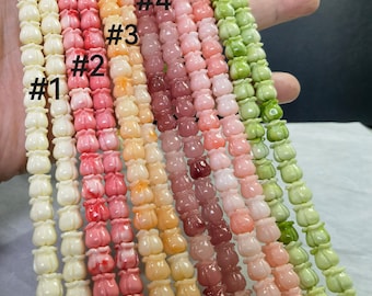 8mm Hawaiian Crown Flower Beads ,Shell Powder & Resin Crown Flower Beads , Multicolor Flower Spacer ,50-1000pcs Bulk Lot Optional ,BA- 1470