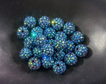 8 mm 10 mm marinblå lila AB discokulpärlor, mikropavekristall, 6 rader strass discokulor, armbandspärlor smyckestillbehör