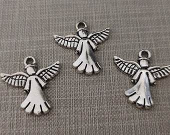 50pcs Angel Fairy Charms , Antique Silver Angel Charm ,20x20mm Fairy Charm , Fairy Girl Charm ,Angel Jewelry , Findings ,BA-500