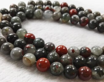 1 Full Strand 6mm 8mm 10mm African Bloodstone Beads , Smooth Round Beads , Gemstone Bead , Stone Beads , Jewelry Making Beads , Wholesale