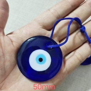 2 Pieces Large Blue Evil Eye wall hanging , 5cm Blue Glass Evil Eye Home Decor, Greek Evil Eye , Evil Eye Decor .
