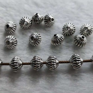 40pcs Metal Spacer Beads ,6x8mm Tibetan Spacer Beads, Tibetan Style Beads ,  Antique silver Beads ,Rondelle Beads ,Wholesale Spacer Beads