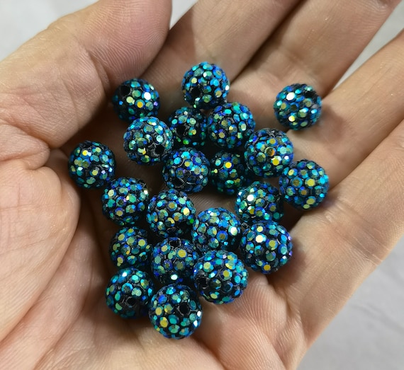 10mm Black AB Disco Ball Beads ,micro Pave Crystal,rhinestone