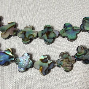 Rainbow Abalone Four Leaf Clover Shape Beads , MOP Shell Beads , 10mm 12mm 14mm 17mm Abalone Shell Beads ,5-50pcs Optional, BA- 1580