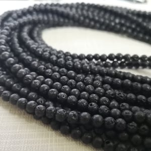 5mm Black Lava Round Beads ,Lava Rock Jewelry Beads ,Volcanic Rock Beads , Lava Rock Beads , Wholesale
