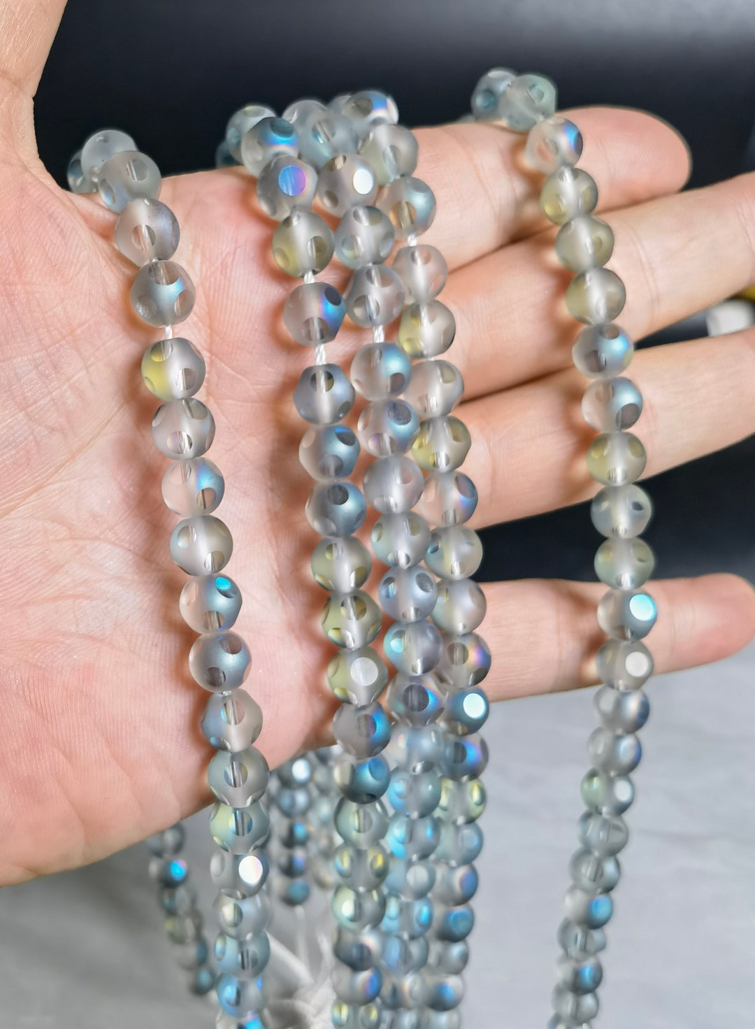 1 Full Strand 6mm 8mm 10mm Faceted Mystic Aura Quartz Beads
