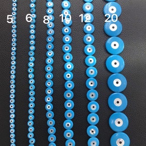 5 - 20mm Mother Of Pearl Evil Eye Beads ,Evil Eye Beads ,Natural Shell Beads ,Evil Eye Protection ,Bulk Lot Options .Hole 0.6 - 0.8mm