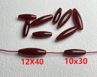 Natural Calcedony Agate Beads ,Red Agate Barrel Beads , Smooth barrel beads ,Lot of 5/10pcs , AR- 1831