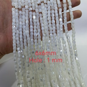 Mother Of Pearl Barrel Spacer Beads , Mop Drum Beads ,Natural White MOP Tube Cylinder Shape Beads ,Shell Beads ,15.5’’ Strand ,BA- 1612