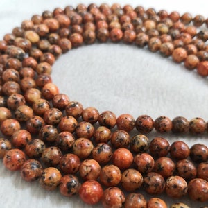 1 Full Strana 6mm 8mm 10mm Orange Jade Beads ,Smooth Round Jade Beads ,Gemstone Bead ,Stone Beads ,DIY Jewelry Beads , Wholesale Beads
