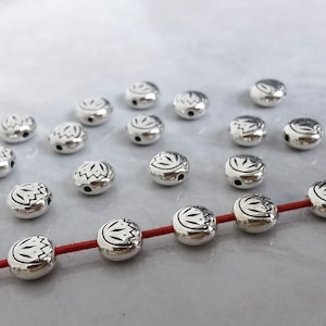 50pcs double Sided Lotus Flower Beads  ,8mm Lotus Spacer Beads , Nepalese beads ,Healing ,Yoga Jewelry, Wholesale Beads ,BA- 1306