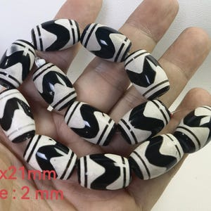 14x21mm Tibetan dzi With Tiger Teeth Pattern beads ,12pcs Religious Beads ,Tibetan Agate Beads ,Unique Dzi Beads for Jewelry Making ,AQ- 847