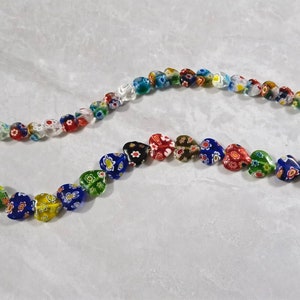 Millefiori Herz Blume Glasperlen, mehrfarbige Herzperlen, bunte Murano Blumenperlen, 8 - 12mm, 14 ”voller Strang, Loch 1mm, BA-1003