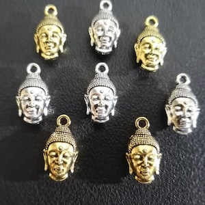 10 pcs Buddha Head Charms , Buddha Charms ,10x18mm Buddha Jewelry ,Nepalese Charms , Meditation Charm ,Yoga Jewelry,