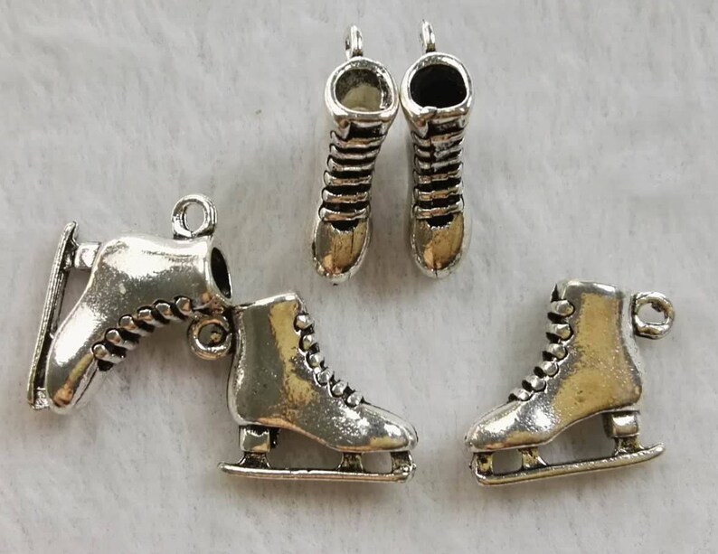 20pcs Ice Skate Pendants Ice Skate Charms antique Silver Etsy