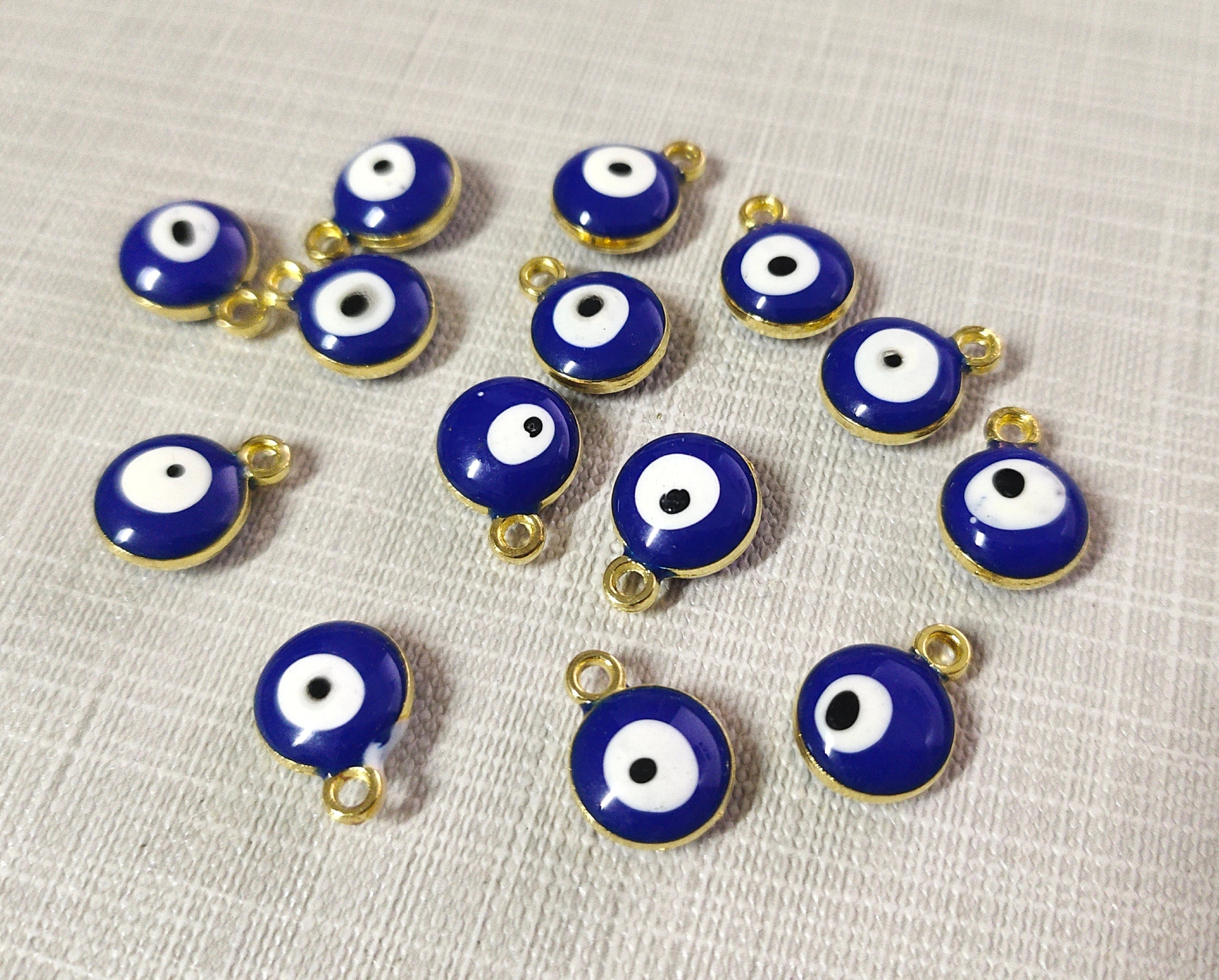 10mm Enamel Evil Eye Charms Evil Eye Jewelry Blue Evil Eye Etsy