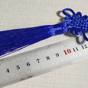Chinese Knot Tassels ,Lucky Flat Knot Tassel, Decorative Tassels ,Royal Blue Tassels Supplies ,5 -10 pcs Optional ,Wholesale Tassels BA-189