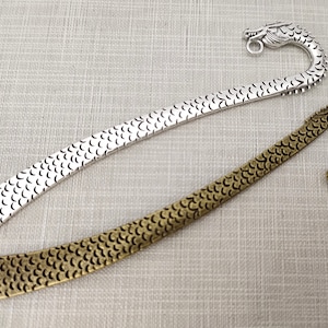25x122mm Dragon Bookmarks ,Metal Bookmark , Antique Bronze/ Silver Bookmark , Bookmark Findings ,5pcs/10pcs Wholesale ,AF-357