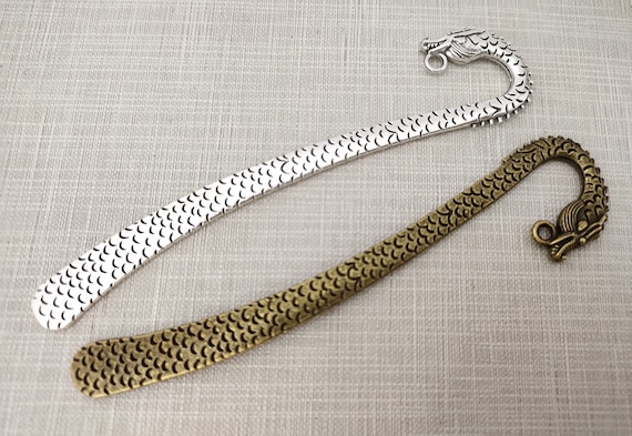 25x122mm Dragon Bookmarks ,Metal Bookmark , Antique Bronze/ Silver Bookmark , Bookmark Findings ,5pcs/10pcs Wholesale ,AF-357