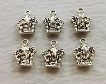 30pcs Double Sided Ganesha Charms , Religion Elephant charm ,Lucky Elephant Charms ,Elephant Pendant ,13x16mm Africa Elephant , Wholesale