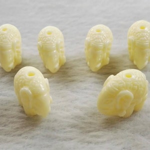 10pcs Resin Coral Elephant Beads , Ivory White Elephant Beads , Elephant Jewelry , Lucky Elephant Beads , Elephant Beads , Spiritual Jewelry