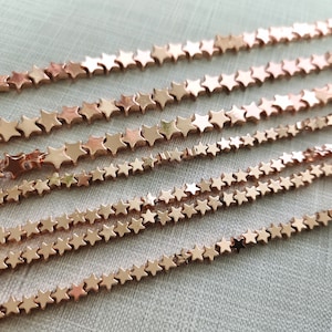 4 mm 6 mm Hämatit Rose Gold Stern Perlen, Hämatit Stern Perlen, Hämatit Perlen, Sternperlen, Mengenoptionen, BA-258