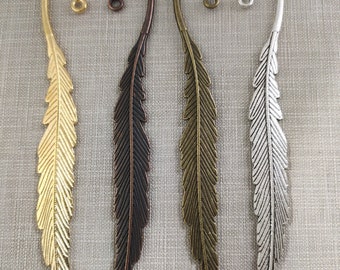 10 pcs Feather Bookmarks ,16x113mm Metal Bookmark ,Graduate Gift Bookmark , Bookmark Findings ,Student Gift ,Book Lover Gifts