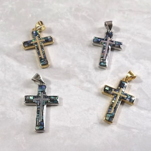 Copper With Mother Of Pearl Cross Charm Pendants ,17x26mm Cross Charm ,MOP Cross Jewelry , Findings ,2/5/10/30/50pcs ,BA- 814