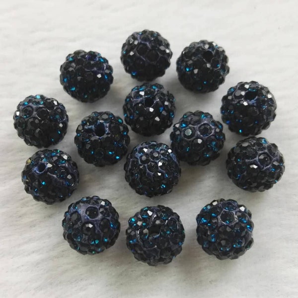 10mm Montana Disco Ball Beads ,Micro Pave Crystal,Rhinestone Disco Balls ,Polymer Clay Beads,Bracelet Beads Jewelry Supplies, Wholesale