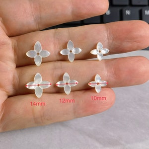 High Quality Shell Pearl Flower 4 Petals , Natural Mother Of Pearl Flower Shape Beads ,Shell Flower Bead, 5-50pcs Bulk Lot Options ,BA- 1329