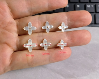 Flor de perla de concha de alta calidad 4 pétalos, cuentas de forma de flor de nácar natural, cuentas de flor de concha, 5-50 piezas Opciones de lote a granel, BA- 1329