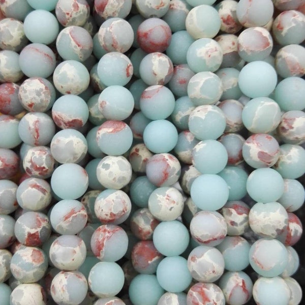 1 Full Strand 6mm 8mm 10mm Impression Jasper Round Beads , Matte Jasper Beads , Round Beads , Semiprecious stone Beads ,Jewelry Making Beads