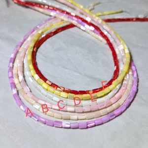 3x5mm Mother Of Pearl Cylinder Shape Beads ,Muticolor Pearl Tube Beads , MOP Beads  Jewelry Supply ,15.5’’ Full Strands ,Hole 0.8mm BA- 1004