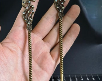 5pcs Bronze Phoenix Hair Stick ,Pave AB Rhinestones Hair Sticks Hairpin ,Hair Accessories ,Gift For Women ,23x147mm Hair Stick ,AF- 1342