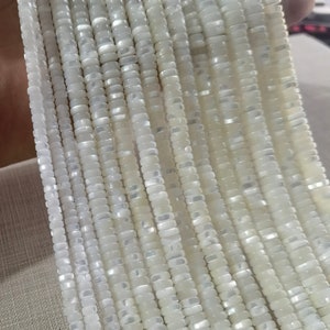15.5&quot; Strand , AAA Natural Mother Of Pearl Heishi Disc Beads ,MOP Rondelles Beads ,Heishi Spacer Beads ,4mm 6mm 8mm .BA - 783