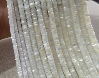 15.5" Strand , AAA Natural Mother Of Pearl Heishi Disc Beads ,MOP Rondelles Beads ,Heishi Spacer Beads ,4mm 6mm 8mm .BA - 783