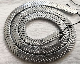 195pcs 6mm Silver Hematite Arrow Bead , Hematite Gemstone , Stone Beads Handmade Jewelry, Wholesale ,Findings ,BA-265