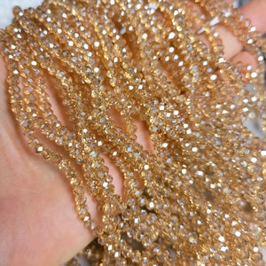3 full strands 3x4mm Glass Crystal Rondelle Beads ,Faceted Crystal Beads ,Crystal Spacer Beads ,Shiny Crystal Beads ,A156