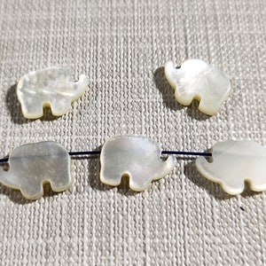 5 - 100pcs Mother Of Pearl Elephant Beads, Lucky Elephant Beads , 9x12mm Elephant Jewelry ,Hole 0.6mm , BA-465