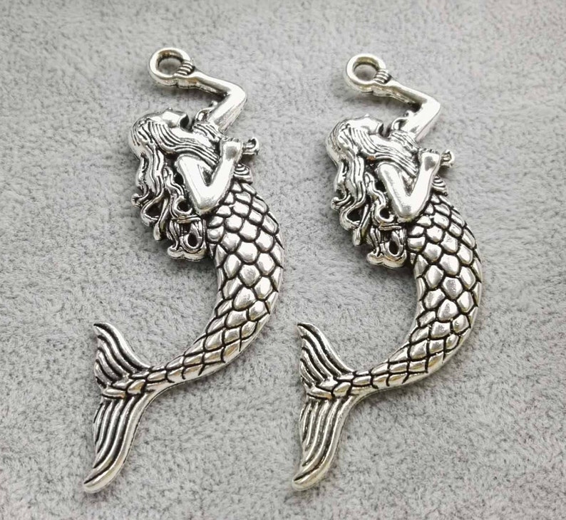 15pcs Large Mermaid Pendants 33x75mm Mermaid Jewelry ocean Etsy