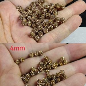 4mm 6mm Light Colorado Crystal Disco Ball Beads ,Micro Pave Crystal, 6 Rows Rhinestone Disco Balls ,Polymer Clay Beads ,Quantity options