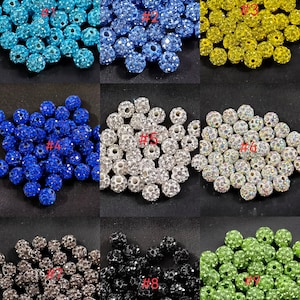 4mm 6mm Crystal Disco Ball Beads ,Micro Pave Crystal, 6 Rows Rhinestone Disco Balls ,Polymer Clay Beads ,Bracelet Beads Jewelry Supplies,