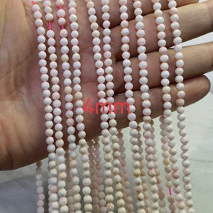 4mm Queen Conch Shell Faceted Round Beads , Pink Conch Beads ,Pink Shell Beads ,15” Strand , Hole 0.8mm ,BA - 1414