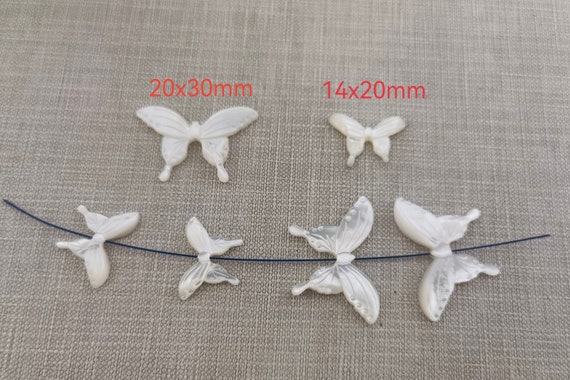 White Mother Of Pearl Butterfly Beads 20mm 30mm White Shell Butterfly Beads 2 50pcs Bulk Lot Optional Hole 0.8mm .BA 771