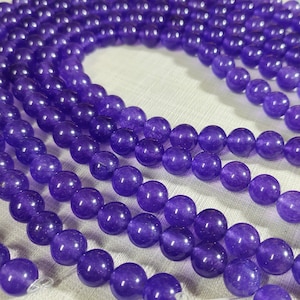 1 Full Strand 4mm 6mm 8mm 10mm Purple Malay Jade Beads ,Smooth Round Jade Beads ,Mashan Jade Beads ,Purple Jade Beads ,Stone Beads , KA-320