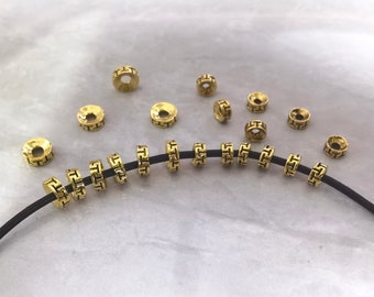 50 Stück Metall Rondell Spacer Perlen , Antik Gold Rondelle Perlen, 6mm 8mm Spacer Perlen, BA 660