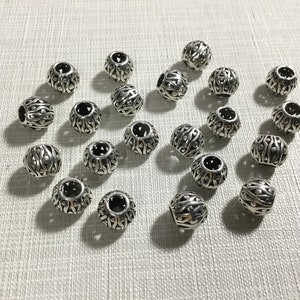 30pcs grote gat drum kralen, antieke zilveren barrel spacer kralen, metalen barrel spacer kralen, spacer kralen, 9x10mm Nepalese kralen, groothandel